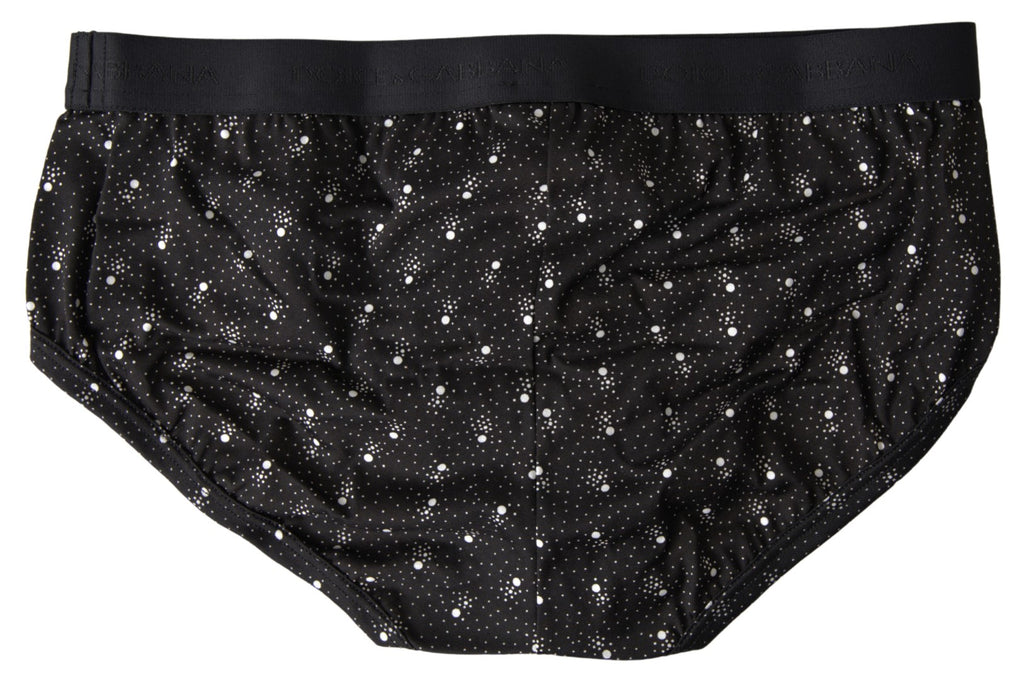 Black Dotted Cotton Brandon Briefs Underwear - it3-xs