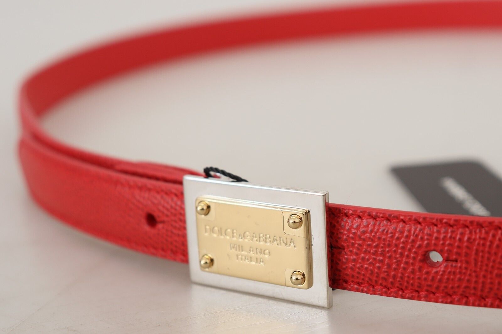 Red Leather Gold Engraved Metal Buckle Belt - 105-cm-42-inches