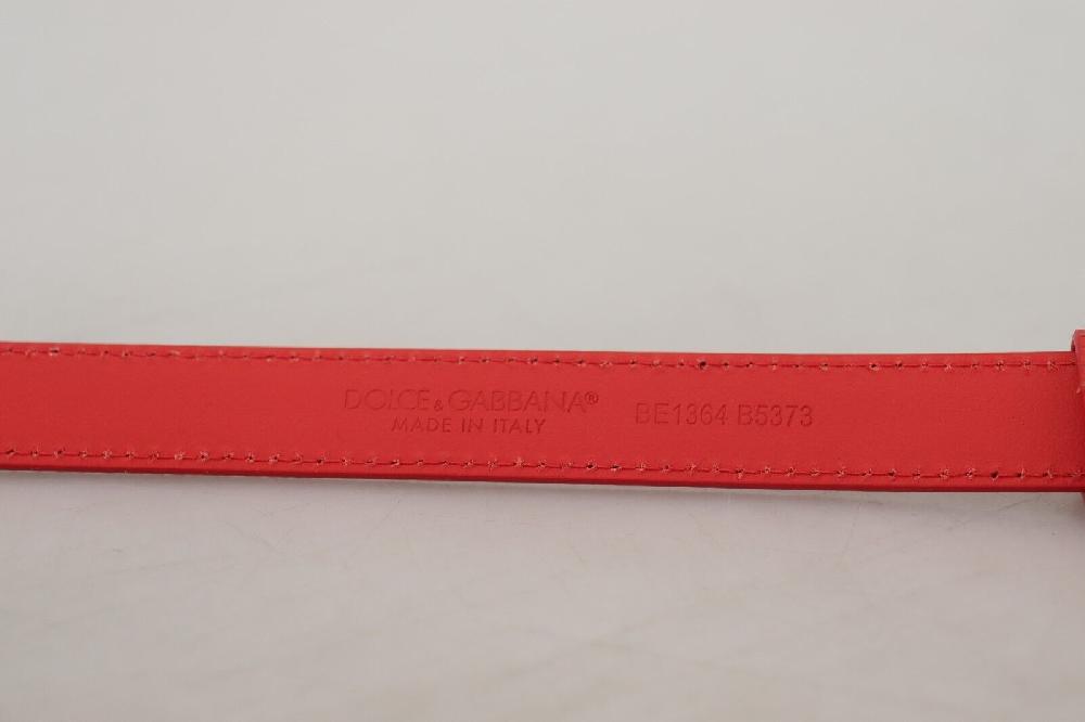Red Leather Gold Engraved Metal Buckle Belt - 105-cm-42-inches
