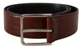 Bordeaux Calf Patent Leather Logo Waist Buckle Belt - 85-cm-34-inches