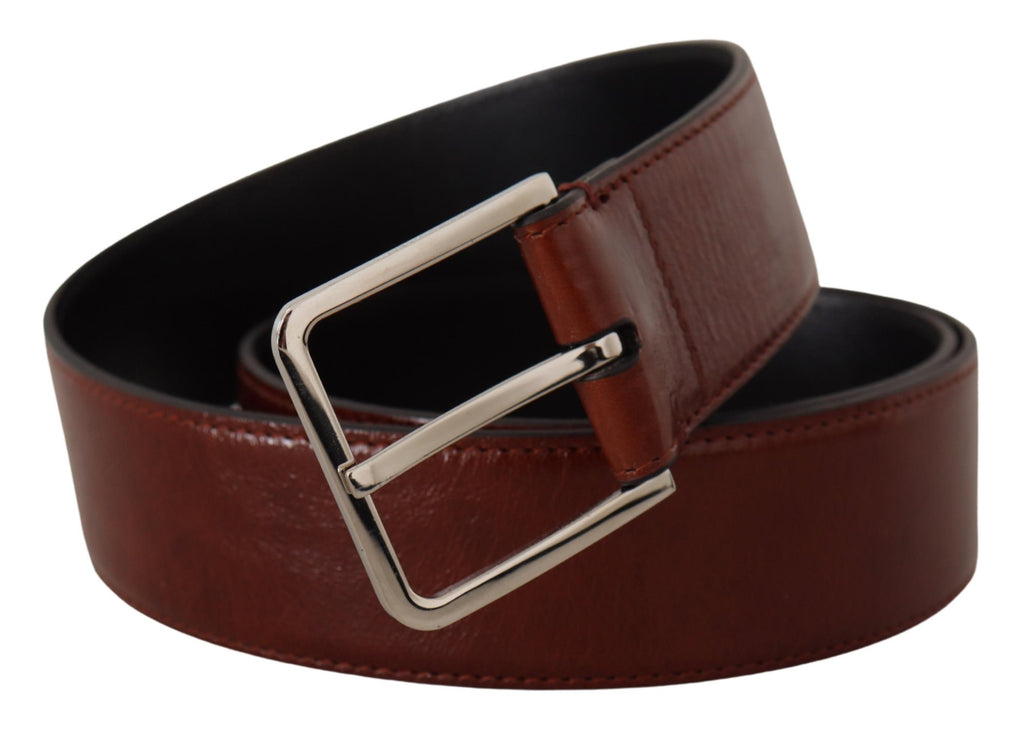 Bordeaux Calf Patent Leather Logo Waist Buckle Belt - 85-cm-34-inches