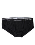 Black Cotton Stretch Slip Brando Brief Underwear - it7-xl