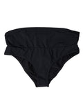 Black Nylon Stretch Swimwear Slip Bottom Bikini - it3-m