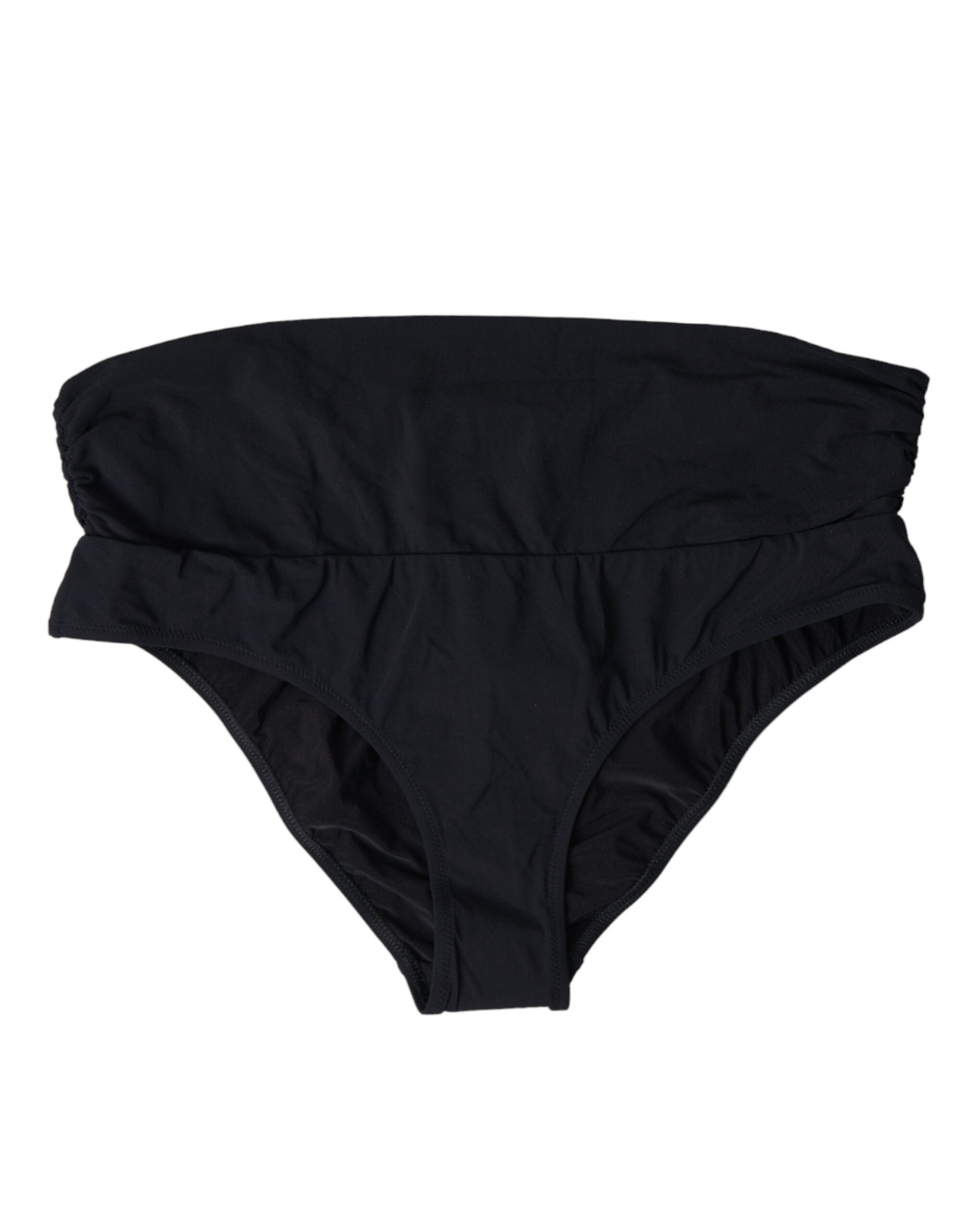 Black Nylon Stretch Swimwear Slip Bottom Bikini - it3-m