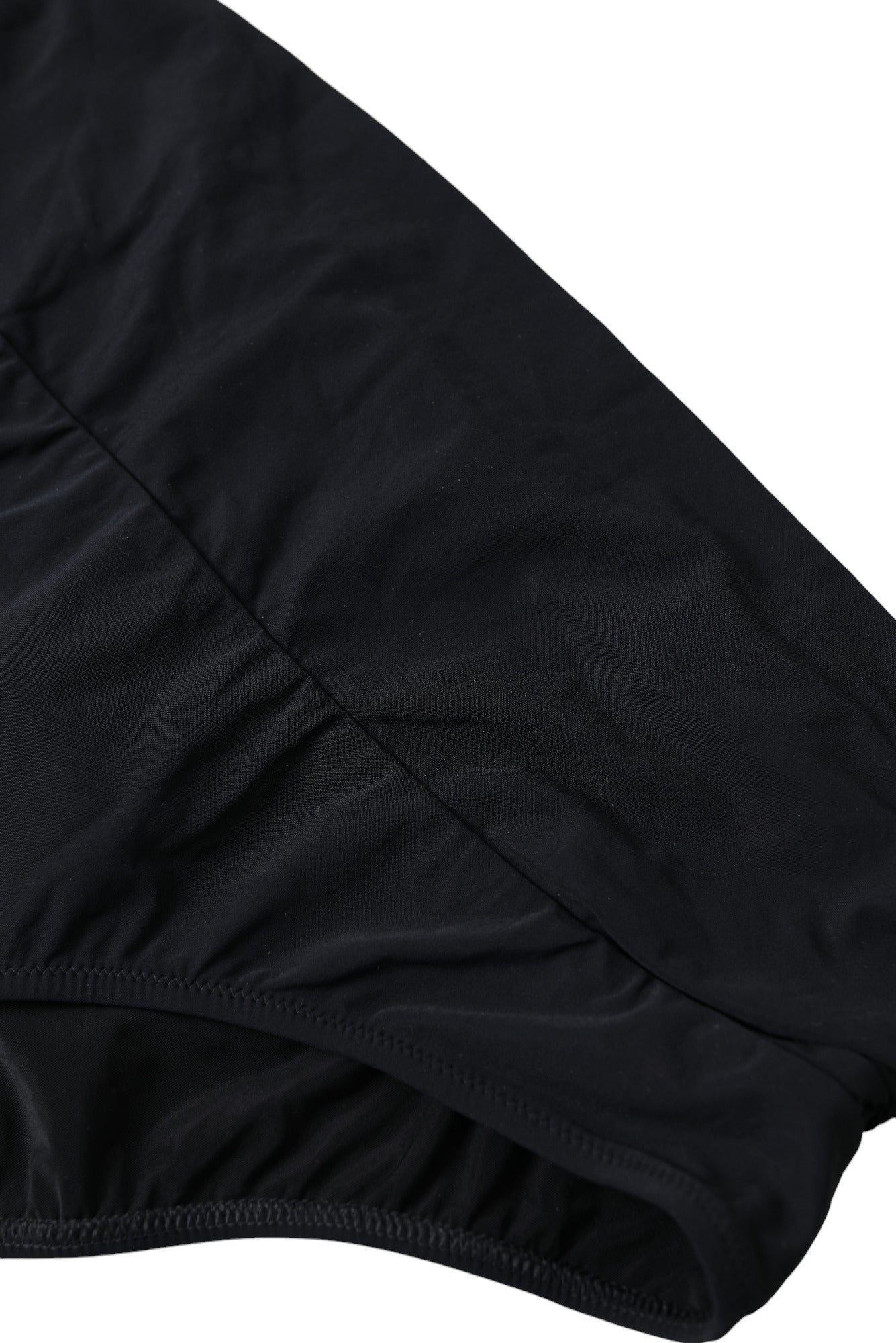 Black Nylon Stretch Swimwear Slip Bottom Bikini - it3-m
