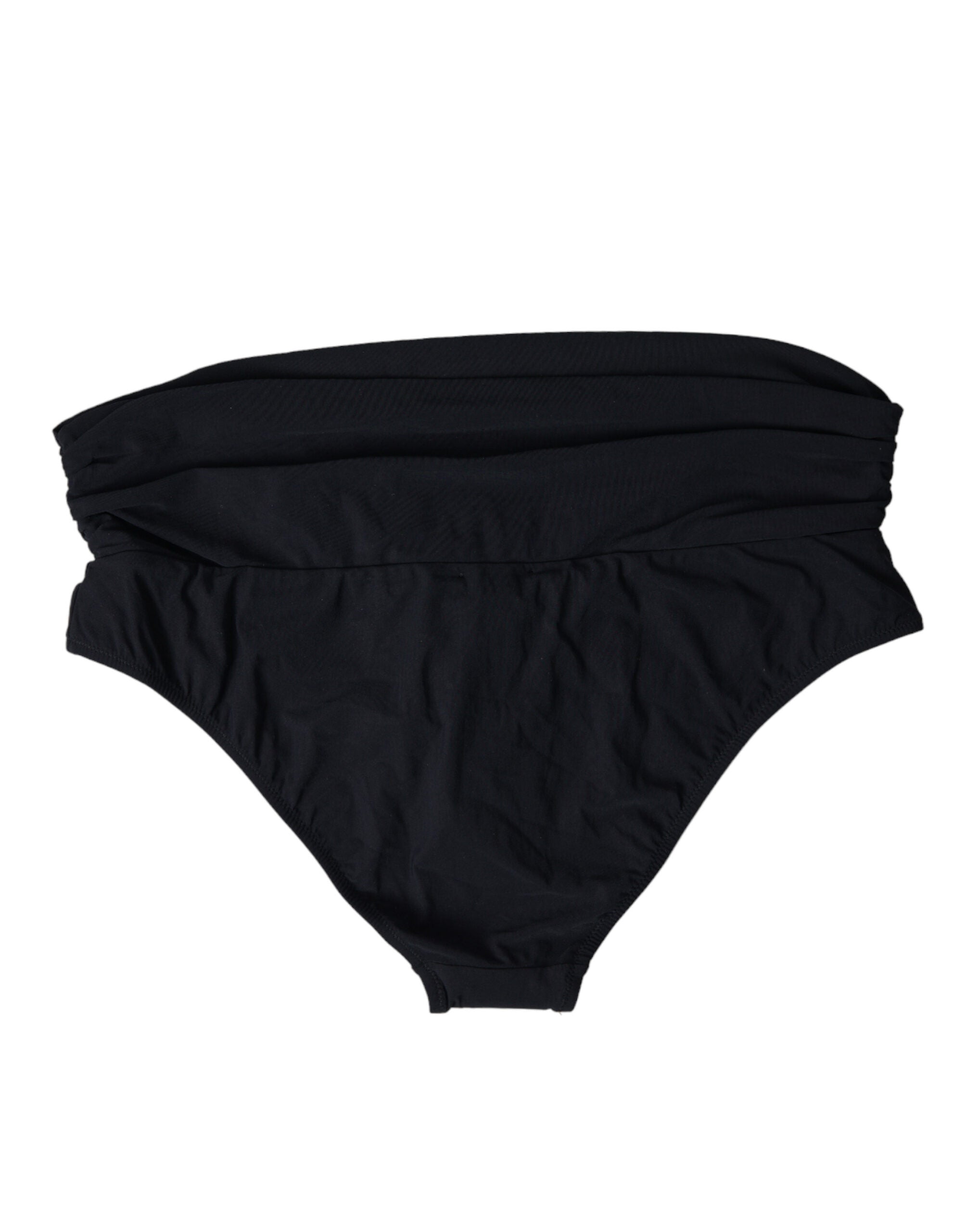 Black Nylon Stretch Swimwear Slip Bottom Bikini - it3-m