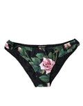 Black Floral Swimwear Bottom Beachwear Bikini - it3-m