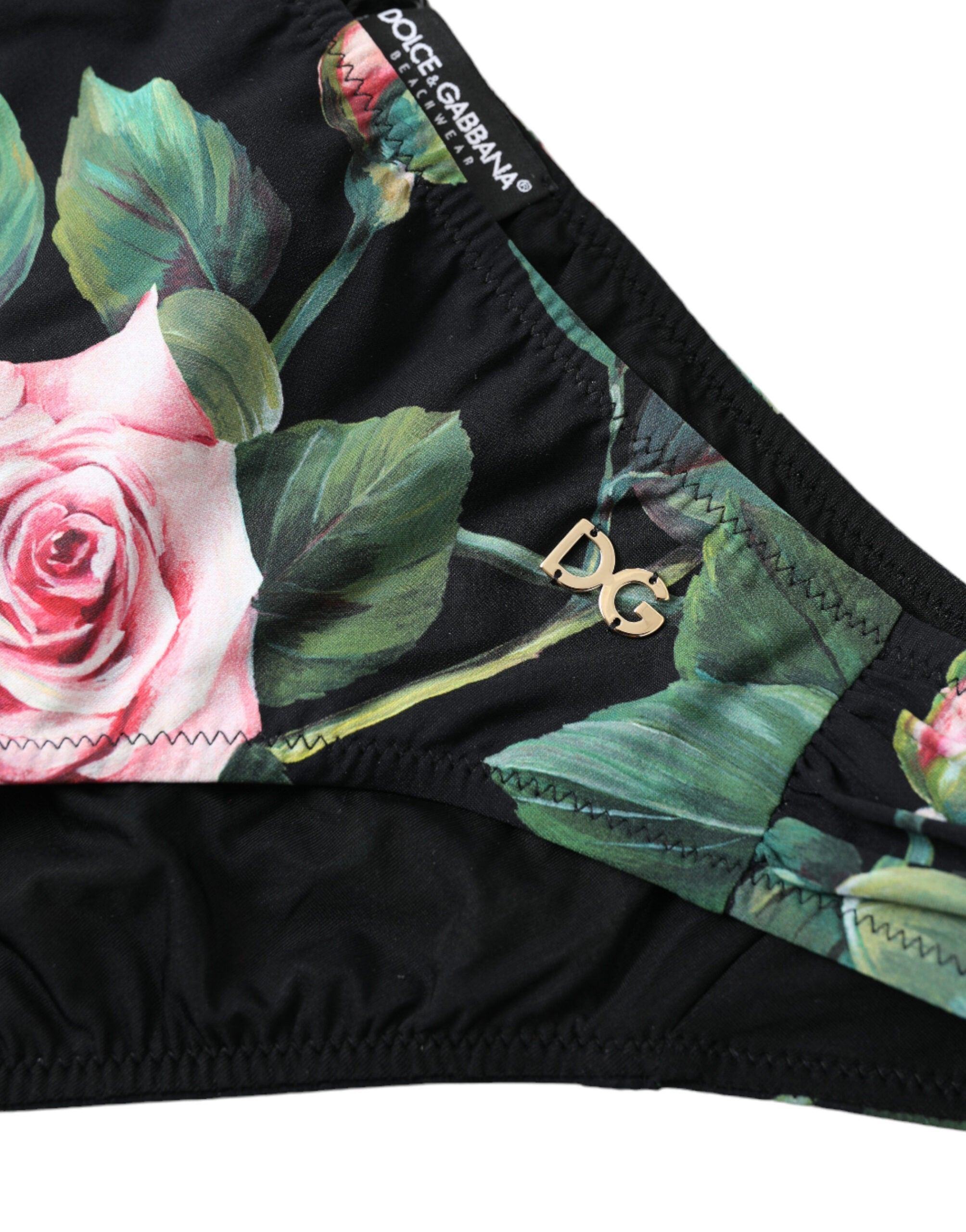 Black Floral Swimwear Bottom Beachwear Bikini - it3-m