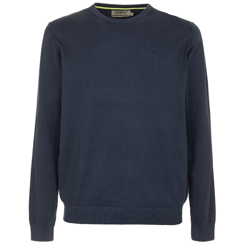 Maglione in cotone blu - S