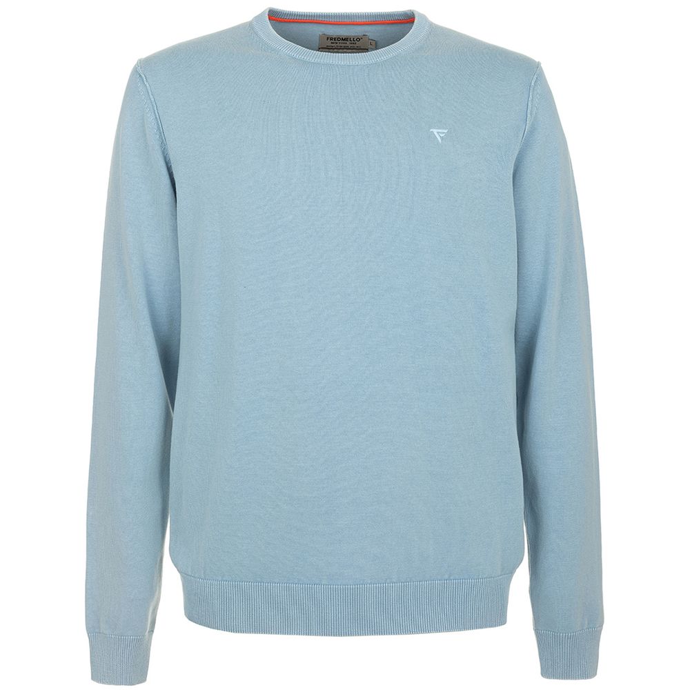 Maglione in cotone azzurro - M