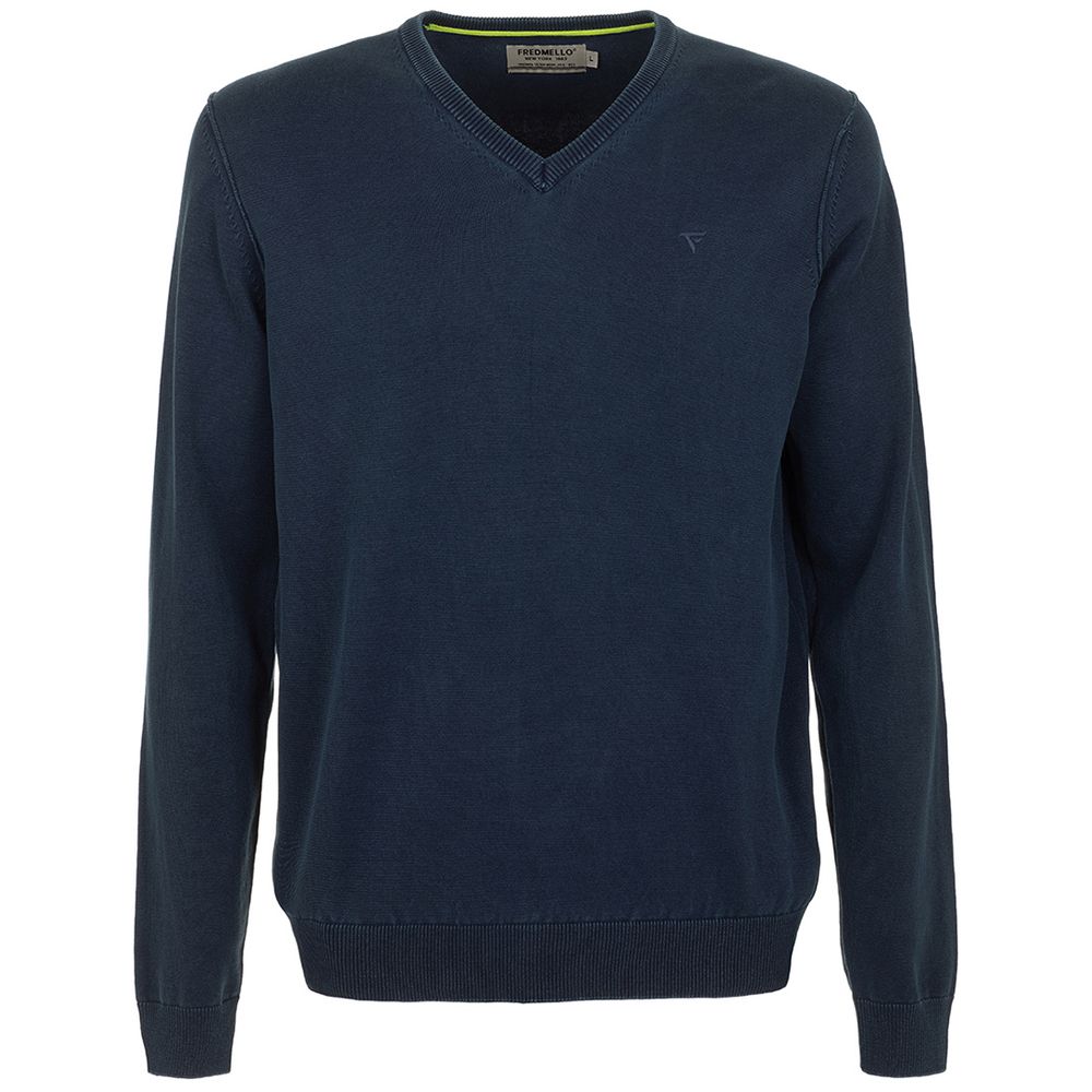 Maglione in cotone blu - L