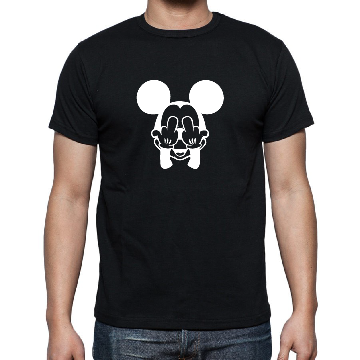 T-shirt Mickey Mouse Fuck - Black - Size M