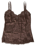 Brown Logo Silk Sleepwear Camisole Top Underwear - it4-l