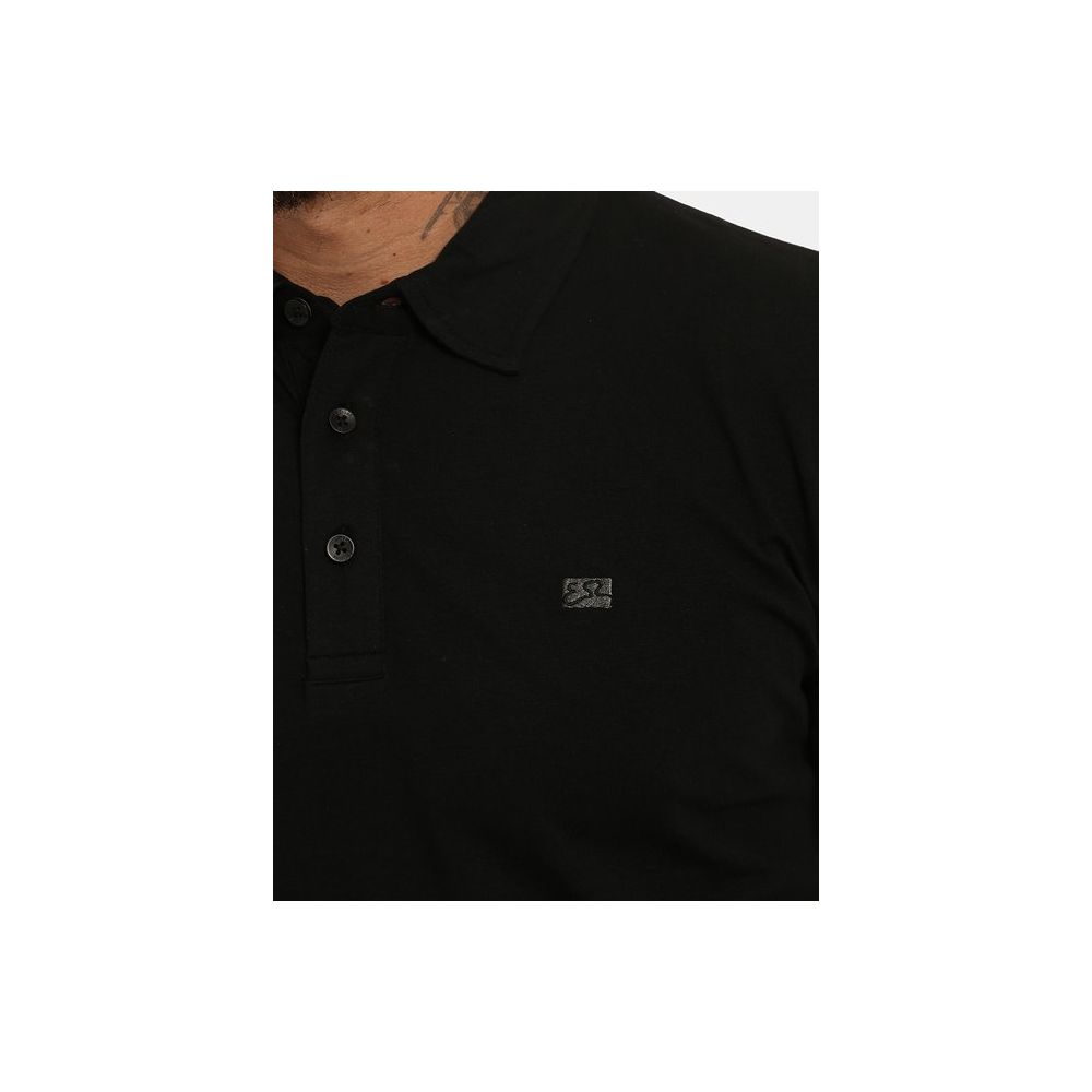 Polo in cotone nero - XXL
