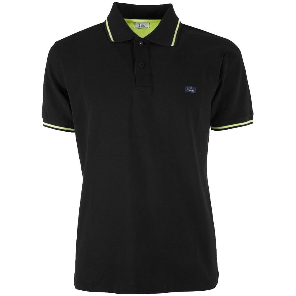 Polo in cotone nero - L