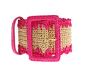 Pink Raffia Woven Wide Belt - 70-cm-28-inches