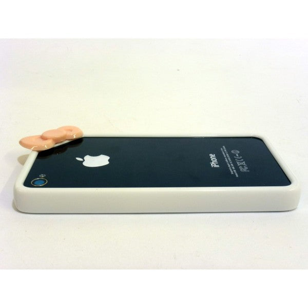 Bumper with bow for iPhone 4 and 4S - White Color