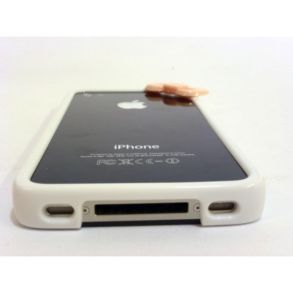 Bumper with bow for iPhone 4 and 4S - White Color