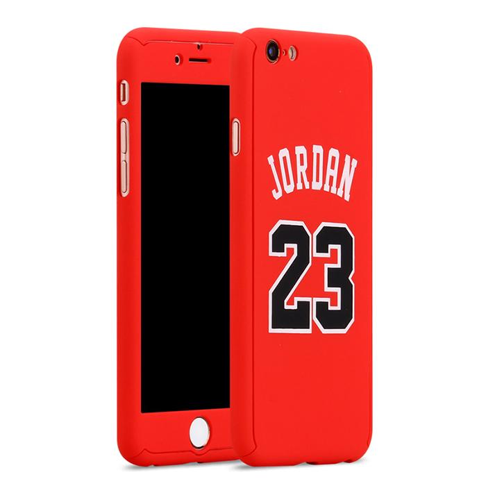 iPhone 7 plus total protection case- Micheal Jordan 23 + Free screen film - Red