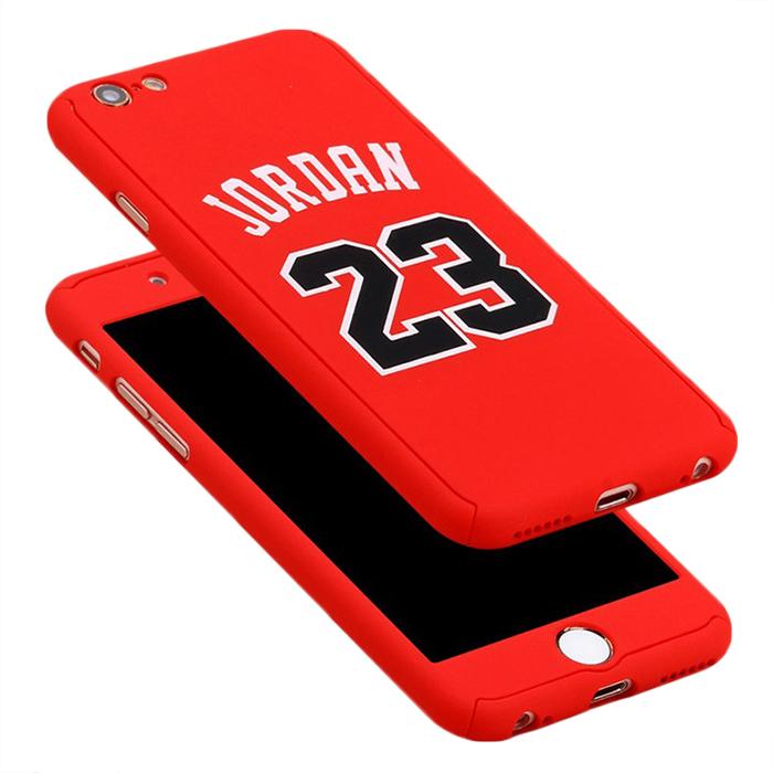 iPhone 6/6s plus total protection case- Micheal Jordan 23 + Free screen film - Red