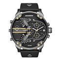 Diesel man watch DZ7348 Mr Daddy 2.0 - Leather strap and Black/Gold steel dial