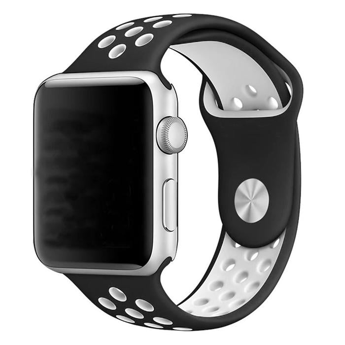 Silicone Sport Strap for Apple Watch Nike+ Black/White 42 mm 142/97mm