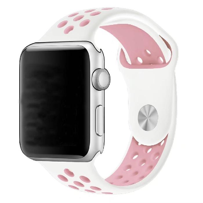 Silicone Sport Strap for Apple Watch Nike+ White/Pink 38 mm 134/97mm