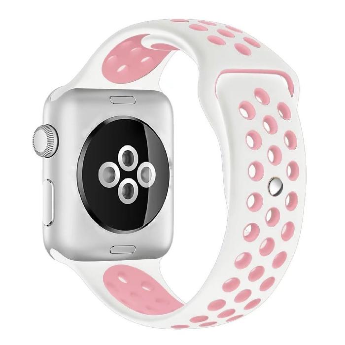Silicone Sport Strap for Apple Watch Nike+ White/Pink 42 mm 142/97mm
