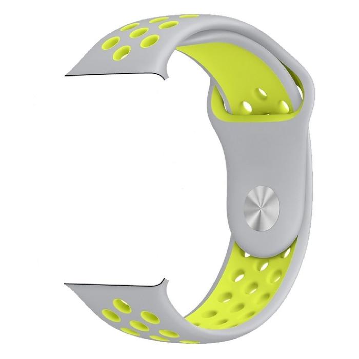 Silicone Sport Strap for Apple Watch Nike+ Grey/Yellow 38 mm 134/97mm