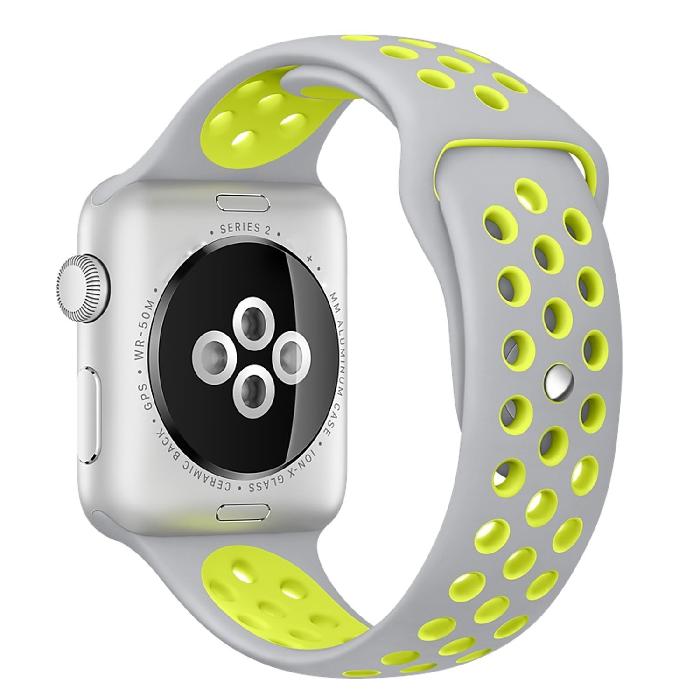 Silicone Sport Strap for Apple Watch Nike+ Grey/Yellow 42 mm 142/97mm