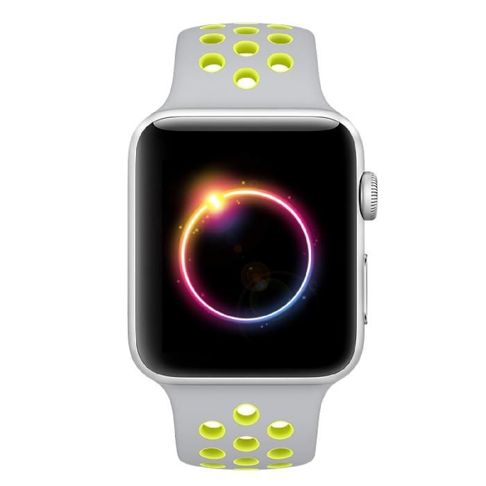 Silicone Sport Strap for Apple Watch Nike+ Grey/Yellow 42 mm 142/97mm