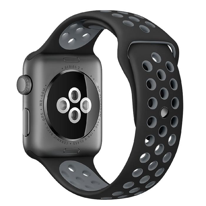 Silicone Sport Strap for Apple Watch Nike+ Black/Grey 38 mm 134/97mm
