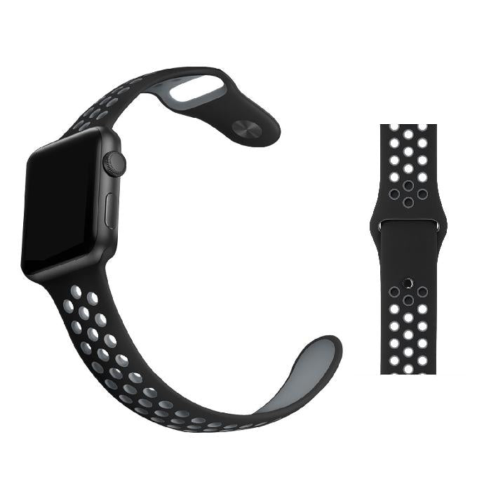Silicone Sport Strap for Apple Watch Nike+ Black/Grey 38 mm 134/97mm