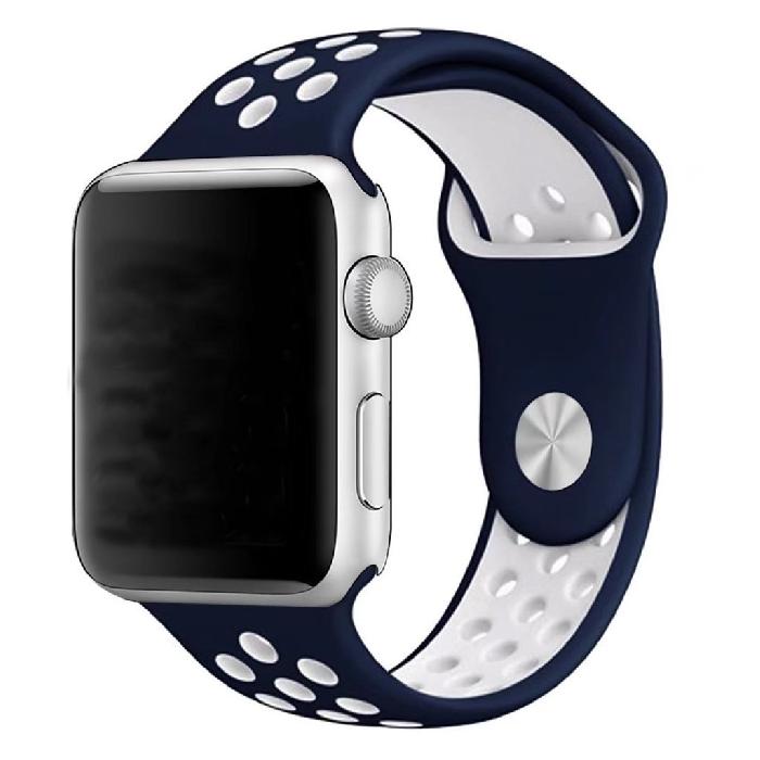 Silicone Sport Strap for Apple Watch Nike+ Blue/White 38 mm 134/97mm