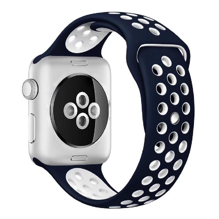 Silicone Sport Strap for Apple Watch Nike+ Blue/White 42 mm 142/97mm