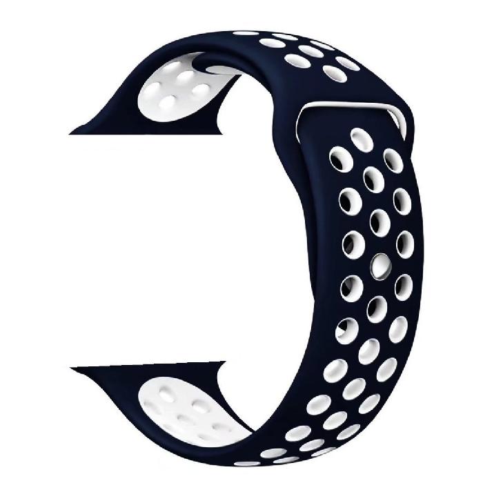 Silicone Sport Strap for Apple Watch Nike+ Blue/White 42 mm 142/97mm