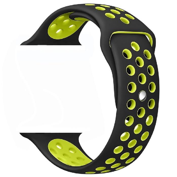 Silicone Sport Strap for Apple Watch Nike+ Black/Yellow 38 mm 134/97mm