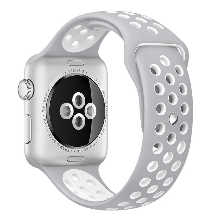 Silicone Sport Strap for Apple Watch Nike+ Grey/White 38 mm 134/97mm