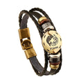 Leather zodiac bracelet, Pisces - Vintage Ethnic Retro