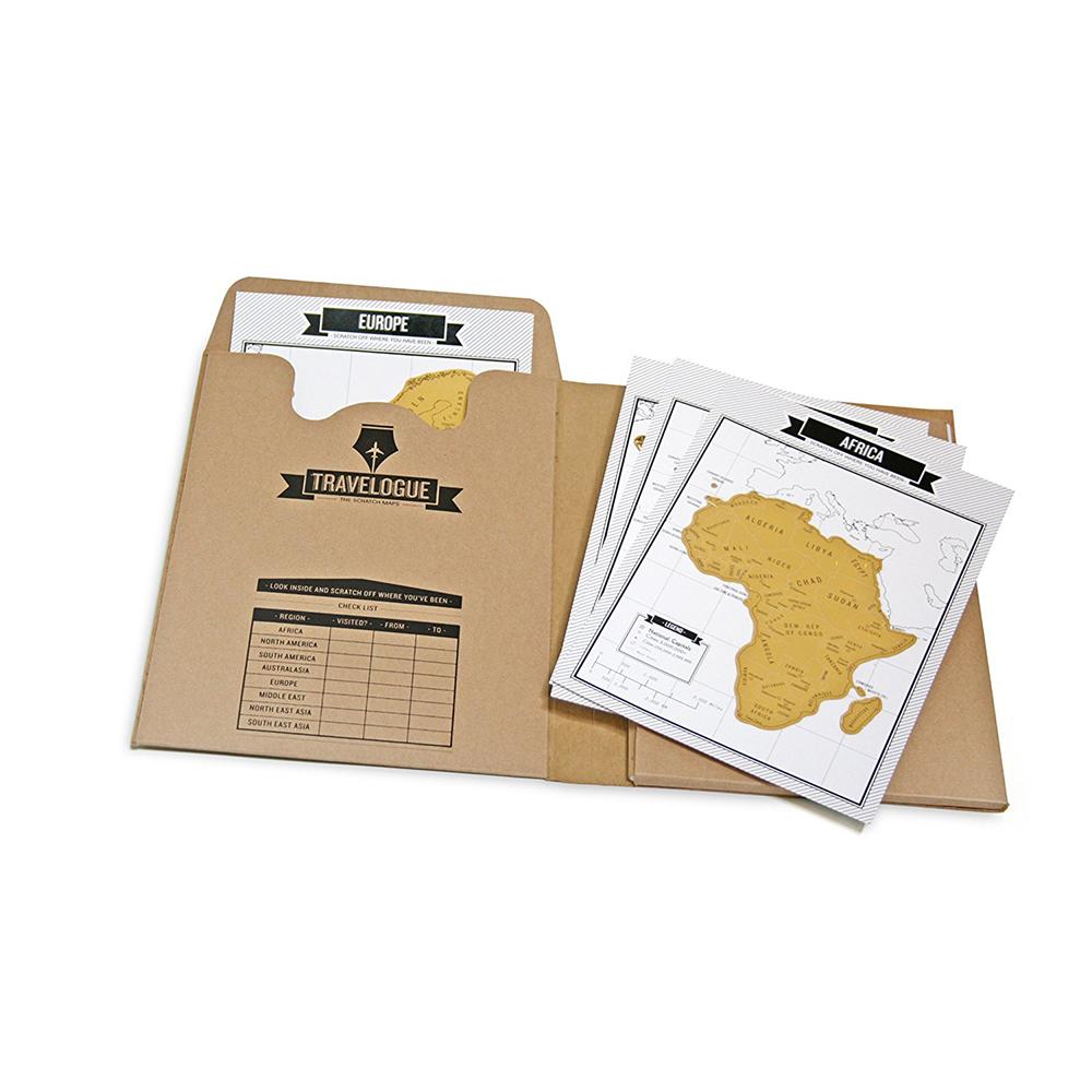 Travelogue Travel Journal - Scratch off World Map Pages - Travel Diary