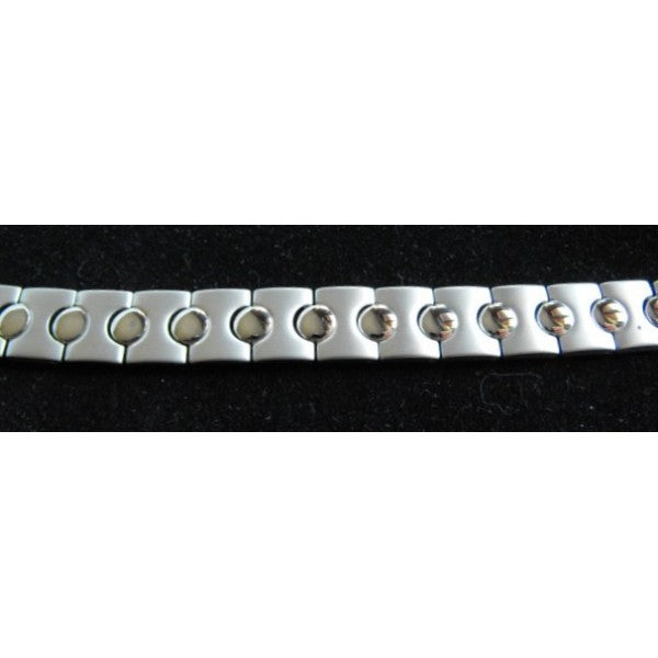 Bracelet man in satin-chromed steel hypoallergenic - Plot 1