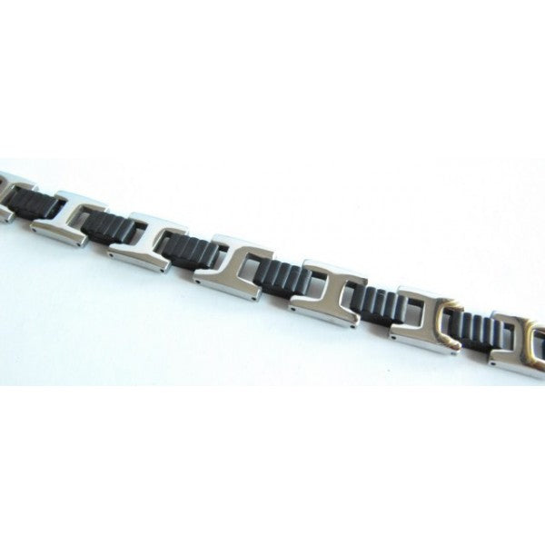 Bracelet man in satin-chromed steel hypoallergenic - Plot 5