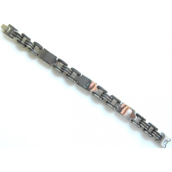 Bracelet man in satin-chromed steel hypoallergenic - Plot 7