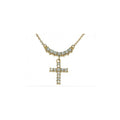 Silver necklace and pendant 926 gold lacquered with synthetic diamonds