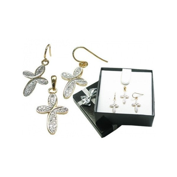 September pendant and earrings 925 gold lacquered