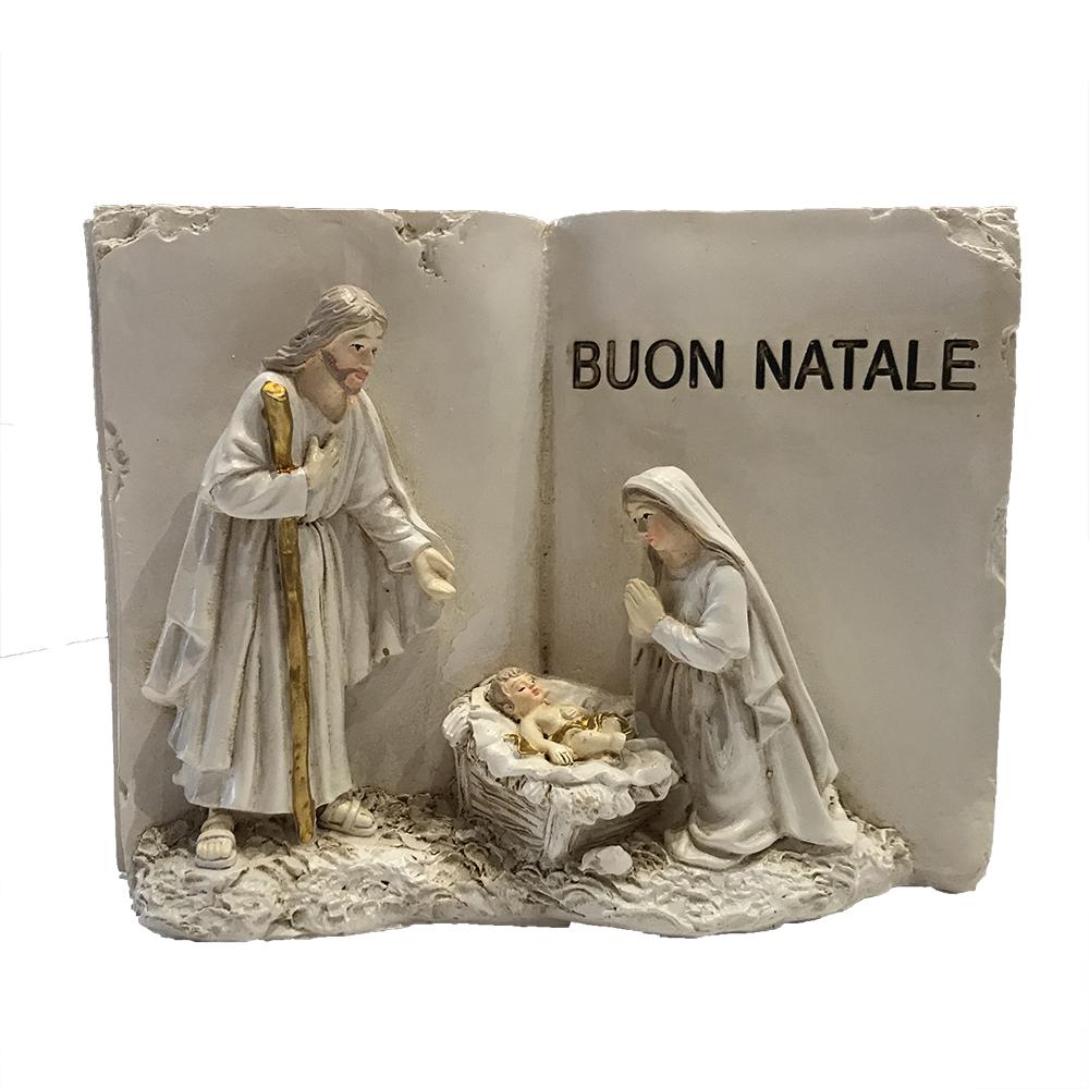 Christmas decoration Resin Nativity 'BUON NATALE' - Gold