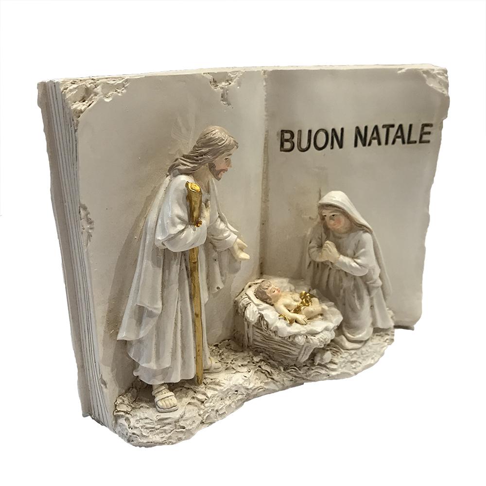 Christmas decoration Resin Nativity 'BUON NATALE' - Gold