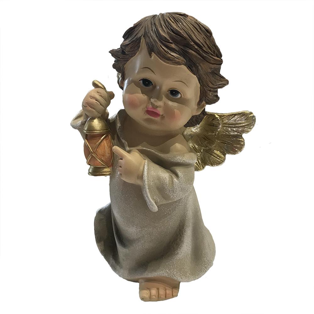 Standing angel 25 cm - Resin painted by hand - Christmas decoration