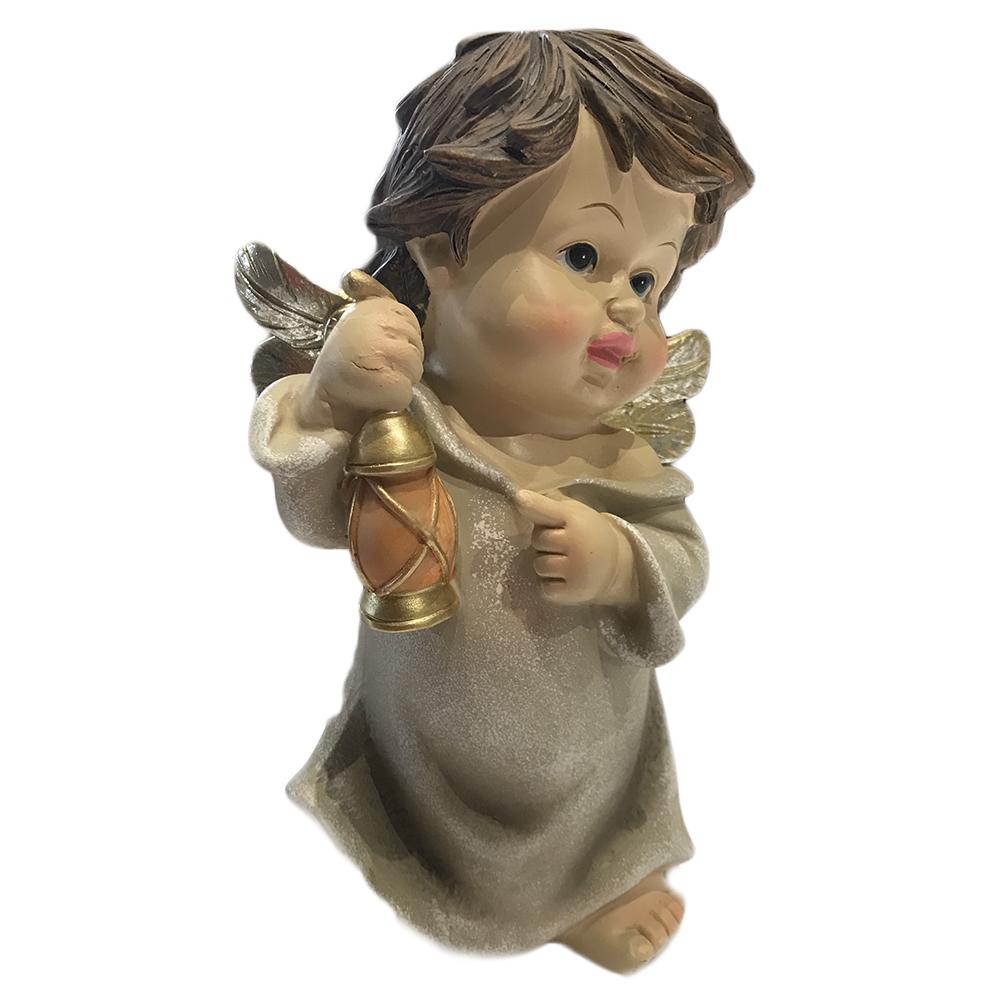 Standing angel 25 cm - Resin painted by hand - Christmas decoration