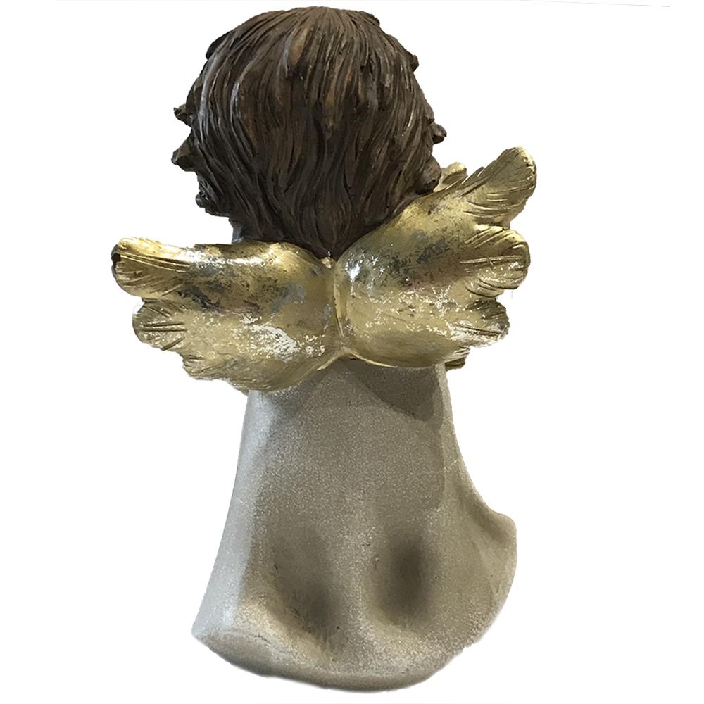 Standing angel 25 cm - Resin painted by hand - Christmas decoration
